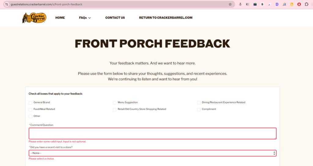 What Is the Cracker Barrel Front Porch Employee Survey?